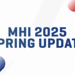 The text MHI 2025 Spring Update displayed on a white background with multicolored lines in the corners.