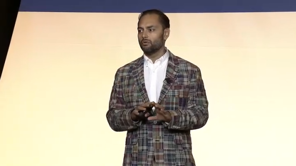 Speaker discussing AI